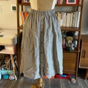 Not Perfect Linen Striped Skirt